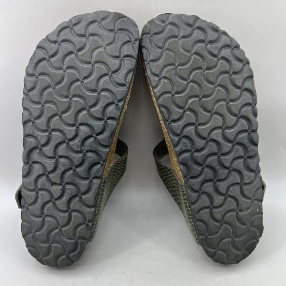 Birkenstock Gizeh Snake Print Sandals Women Size 6 Green Buckle Thong Flip Flops - Picture 7 of 8